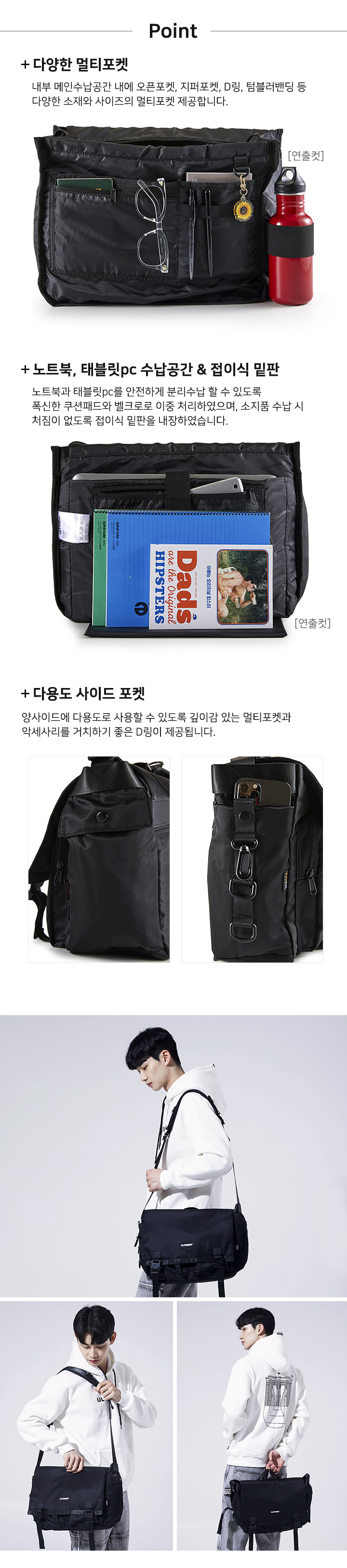 6025 Messenger bag Black - ultimeik